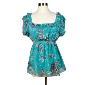 Lapis Floral Blouse New